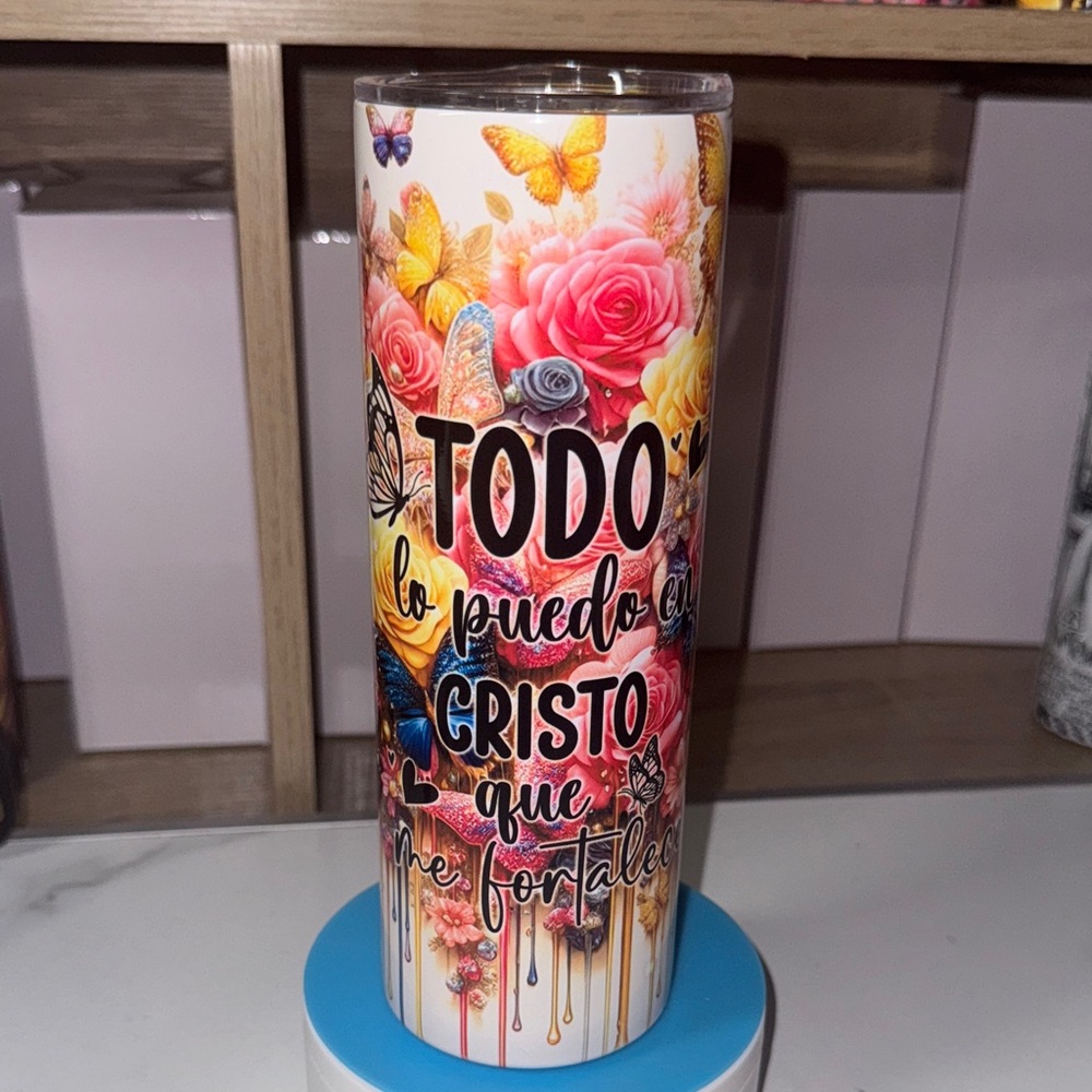 20oz Spanish Bible Verse “Todo lo puedo en Cristo que me fortalece”